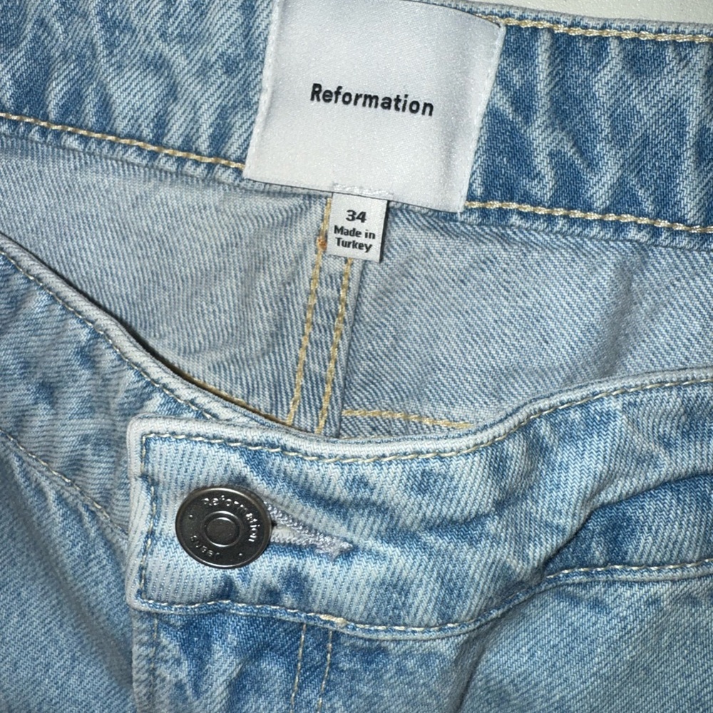 New | Reformation Charlee Low Rise Straight Leg Jeans 34 - Picture 7 of 8